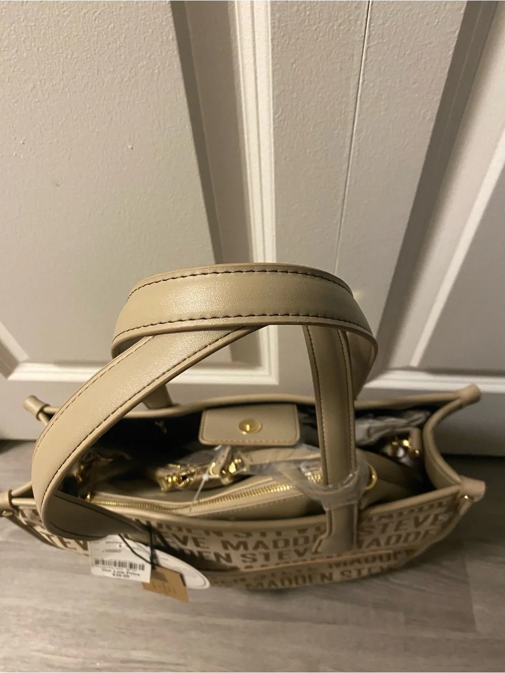 Steve Madden Tan Logo Tote Bag